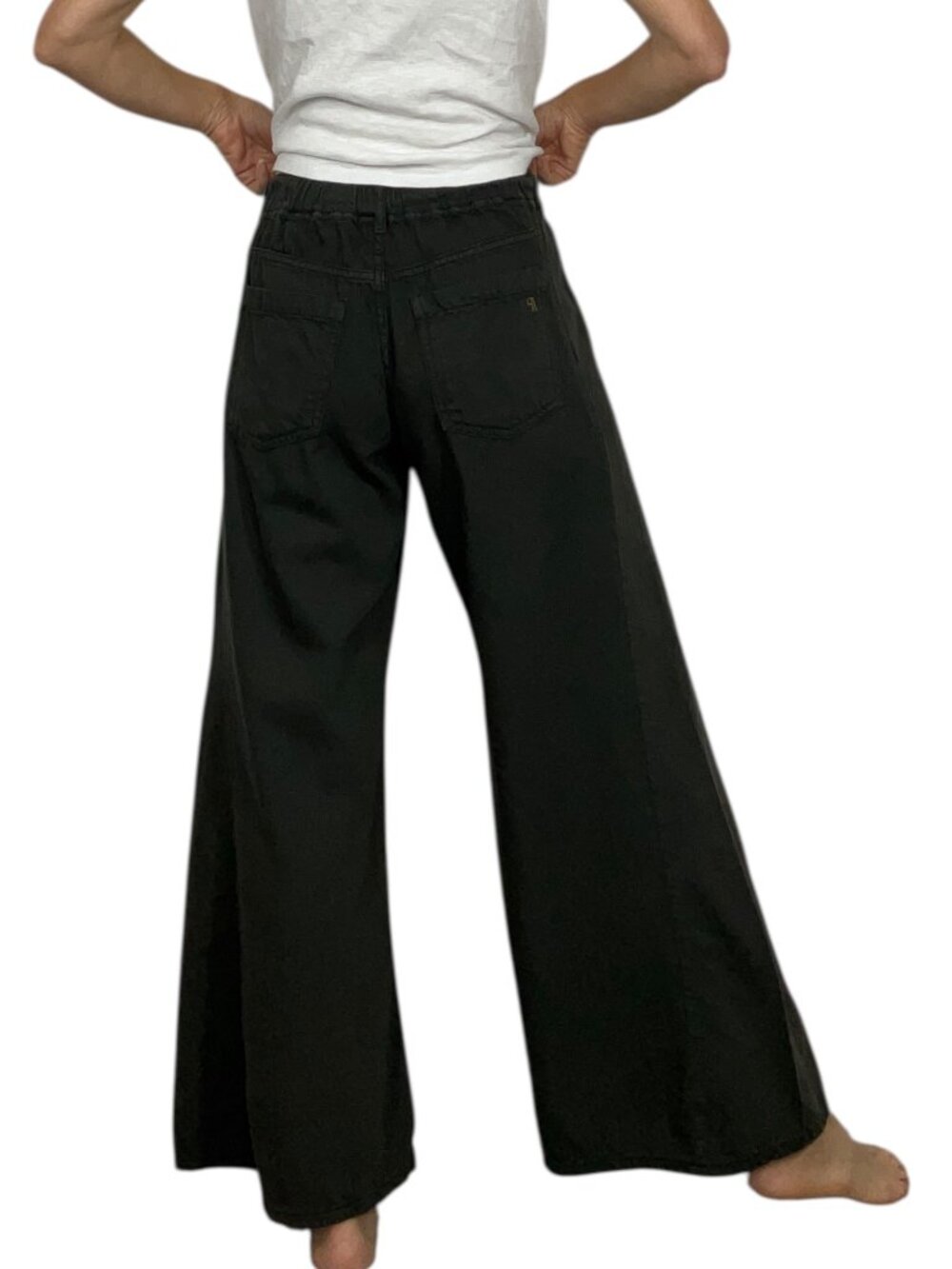 Anthropologie Pilcro Adi Pull On Mid Rise Flare Pants XS Faded Black - Picture 3 of 16